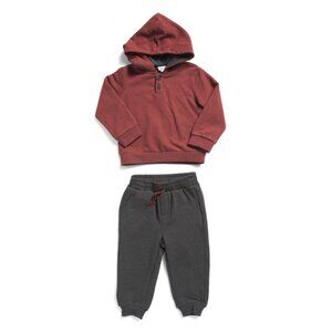 SPLENDID Burgundy Infant Boys 2pc Two Tone Hoodie And Matching Joggers Set